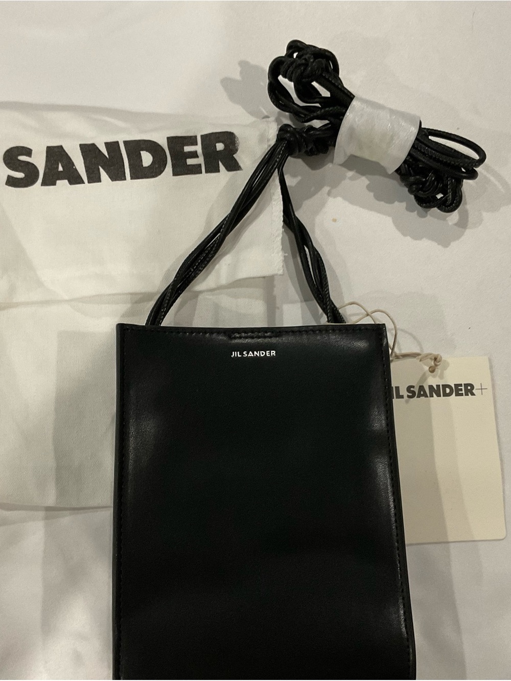 Jil Sander Black Leather Mini Crossbody Pouch NWT